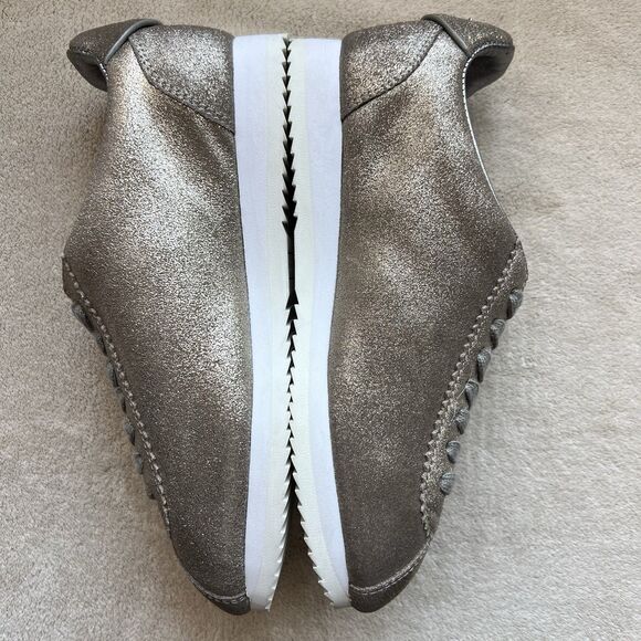 Donna Karan Tez Metallic Pewter Bronze Sneakers Women 6 M Lace Up Casual - Picture 5 of 15